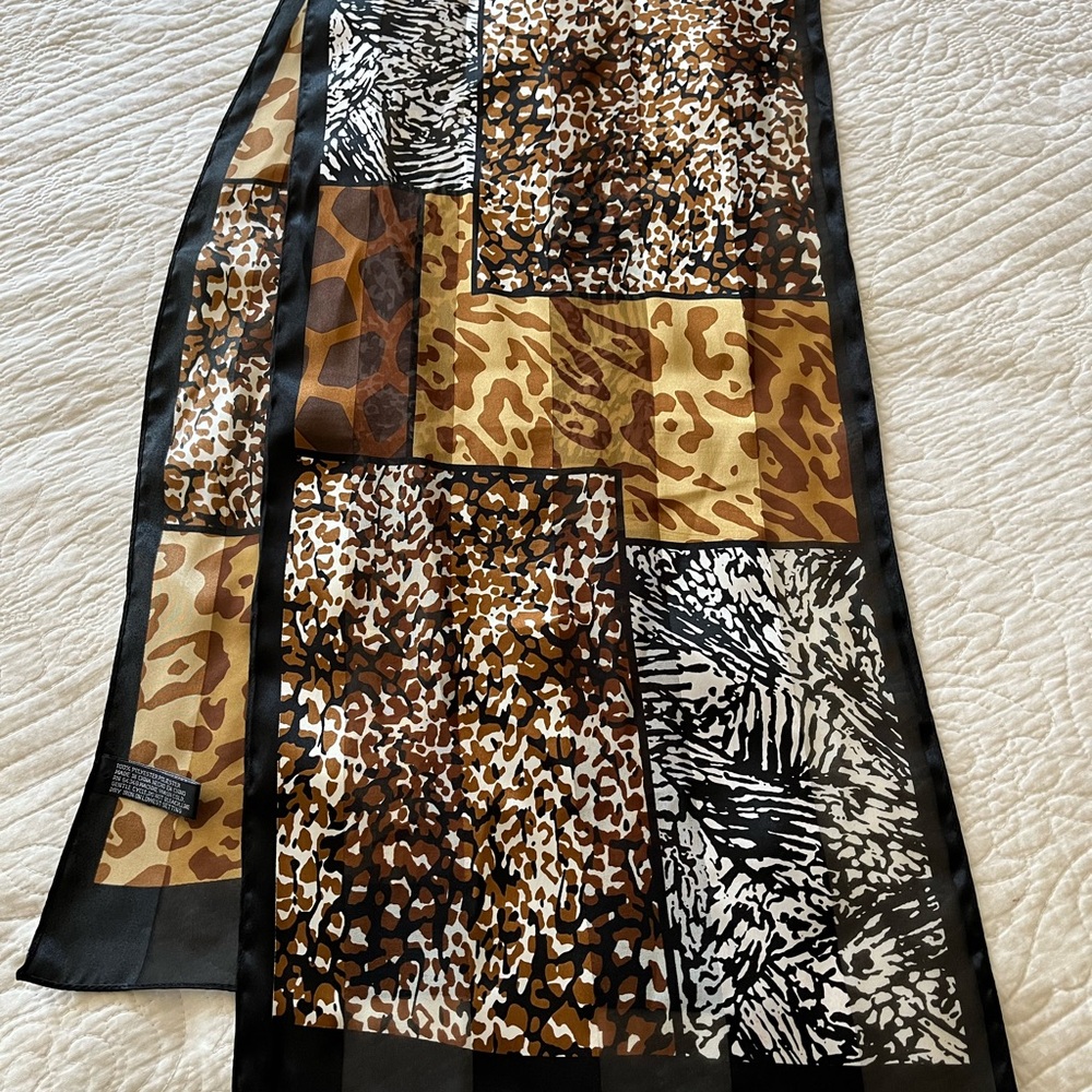 Animal Print Silk Scarf